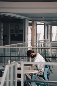 a person sitting on a chair